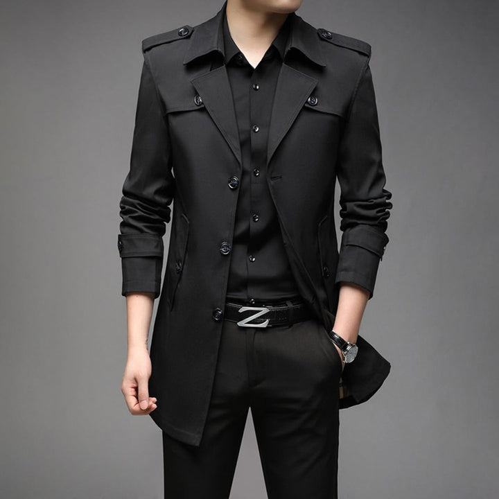 Men's Single Breasted Lightweight Trench Coat