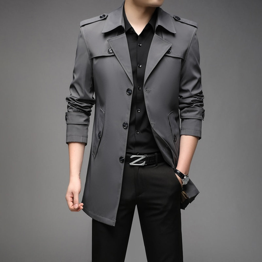 Men's Single Breasted Lightweight Trench Coat