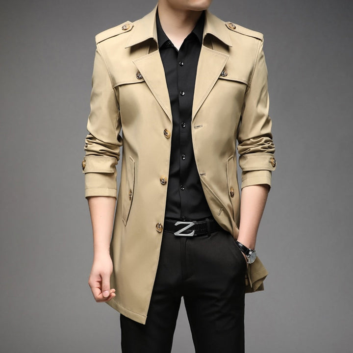 Men's Single Breasted Lightweight Trench Coat