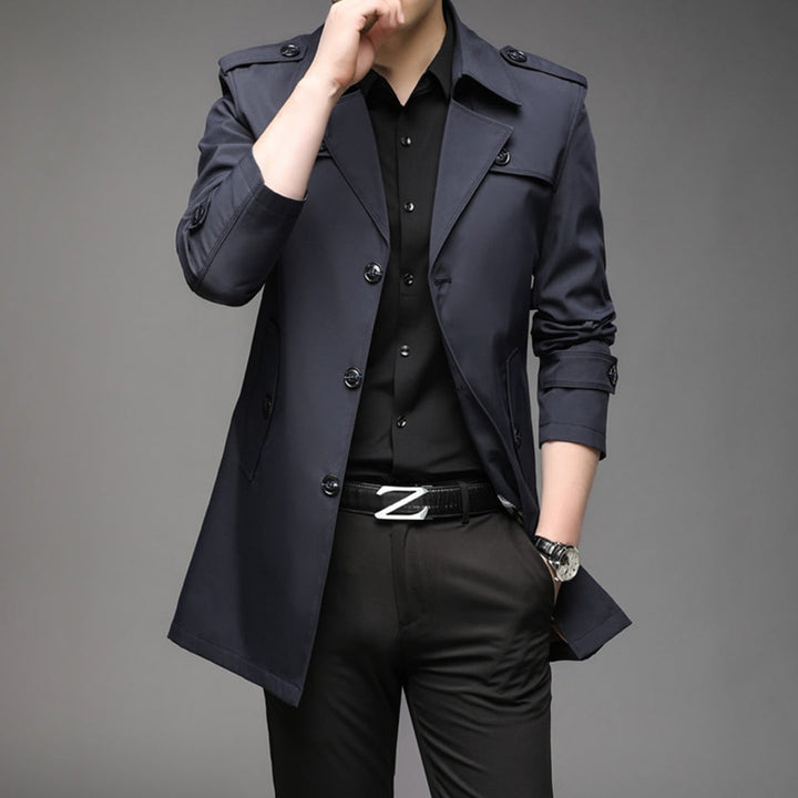 Men's Single Breasted Lightweight Trench Coat