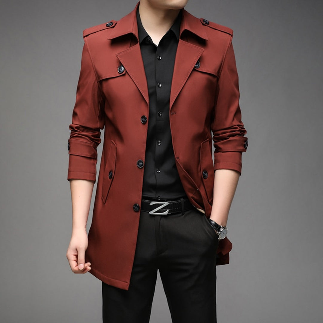 Men's Single Breasted Lightweight Trench Coat