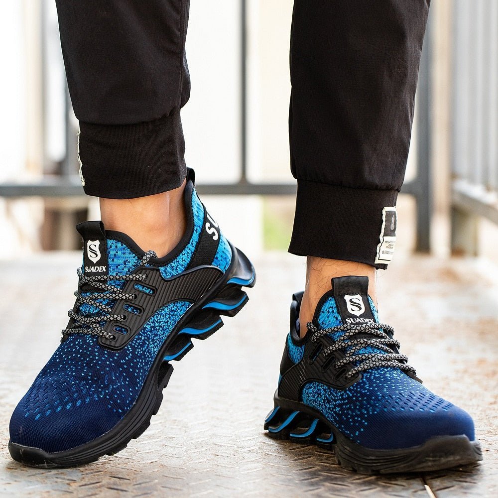 Men's Blue Reinforced Safety Steel Toe Boots