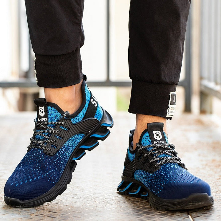 Men's Blue Reinforced Safety Steel Toe Boots