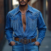 Men’s Western Retro Shirt – Lightweight Denim Top