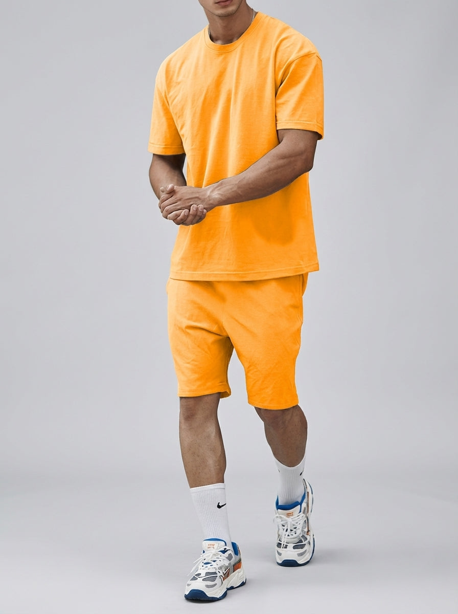 Men’s Athletic T-Shirt and Shorts Set with Cargo Pockets
