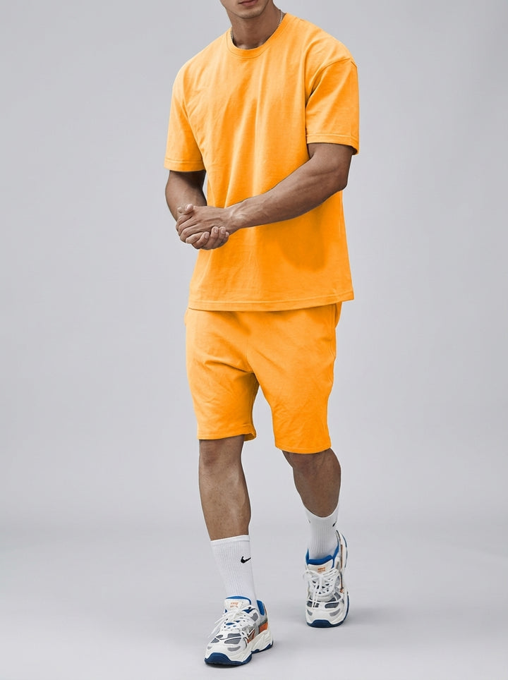 Men’s Athletic T-Shirt and Shorts Set with Cargo Pockets