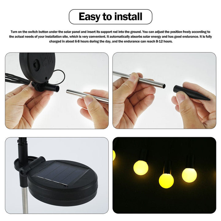 Outdoor Solar Firefly Garden Lights - IP65 Waterproof