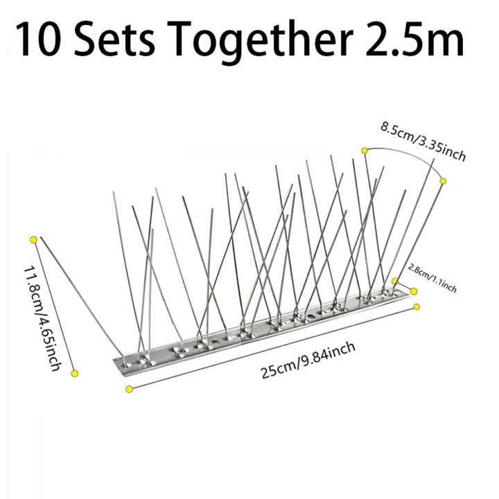 Outdoor Stainless Steel Bird Repeller Spikes