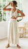 Women’s Two-Piece Set with Drawstring Pants and Tie-Front Top