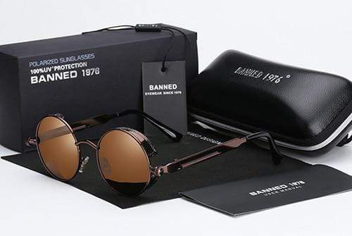 Retro Round Polarized Steampunk Sunglasses – Argo