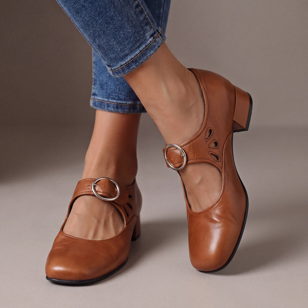 Strappy Buckle Pumps with Cushioned Insole