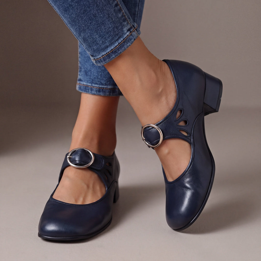 Strappy Buckle Pumps with Cushioned Insole