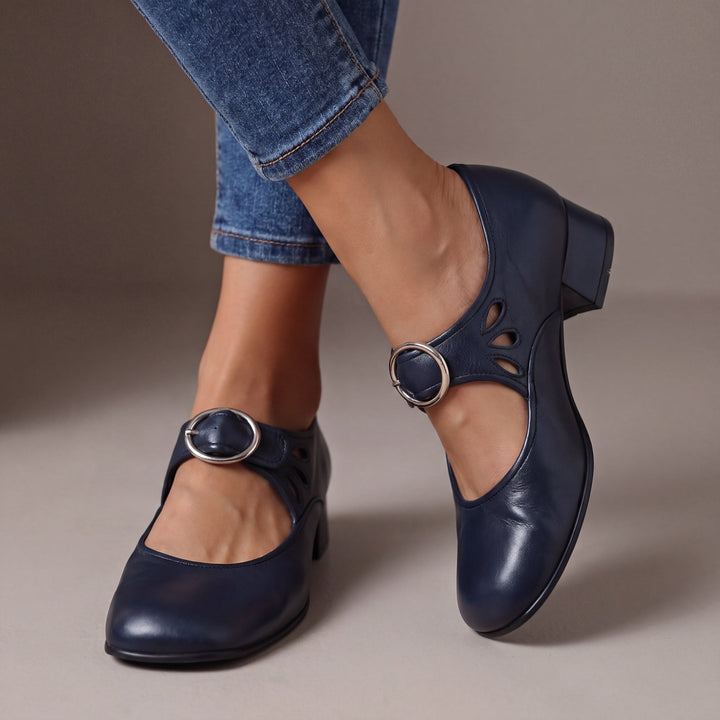 Strappy Buckle Pumps with Cushioned Insole