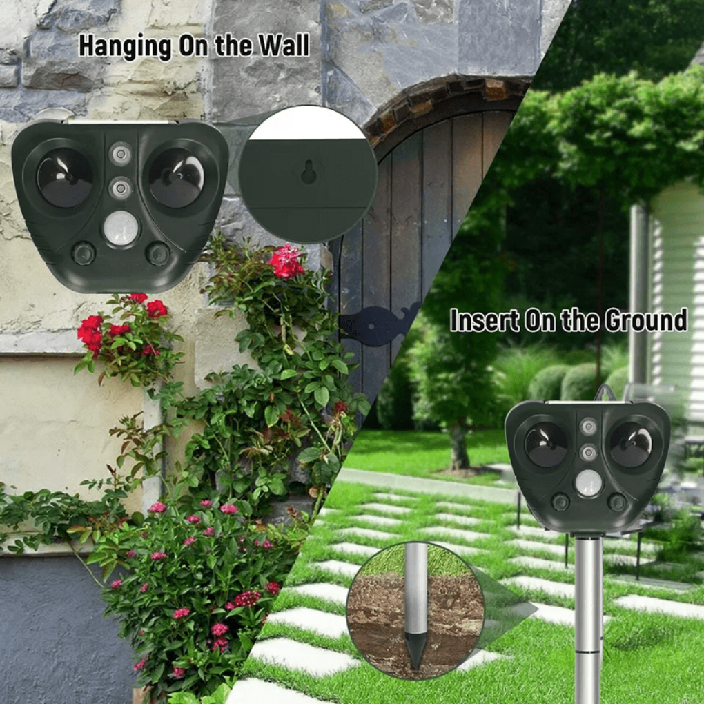 Solar Powered Ultrasonic Bird Repeller for Outdoor Use