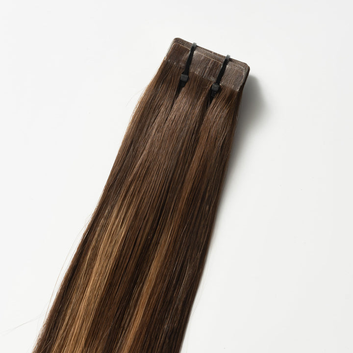 Tape-In Hair Extensions – Veloura Tape (Warm Brown Balayage 2+7)