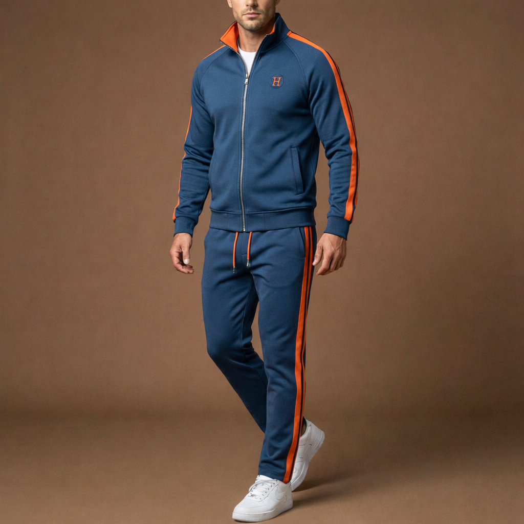 Men’s Embroidered Two-Piece Tracksuit Set