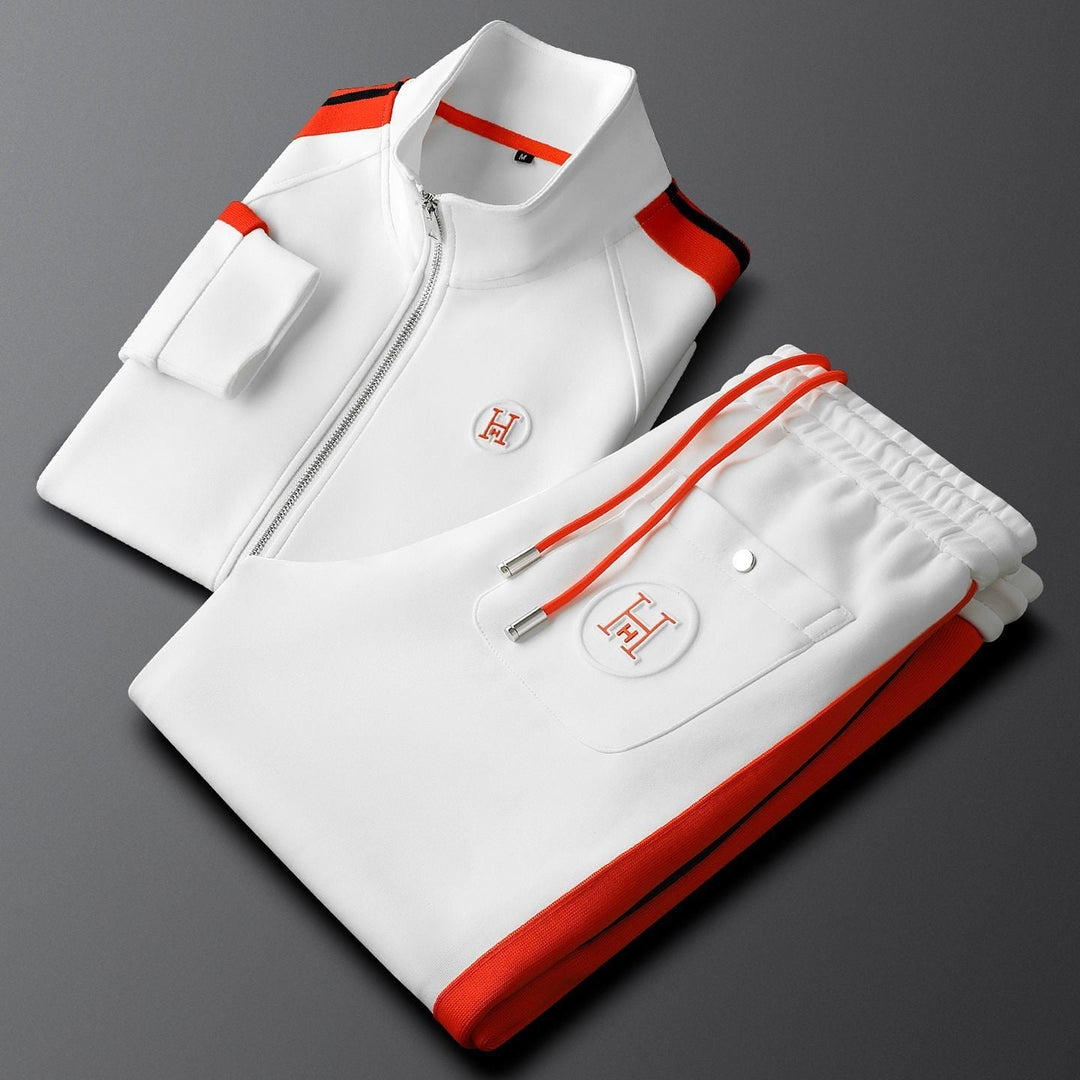 Men’s Embroidered Two-Piece Tracksuit Set