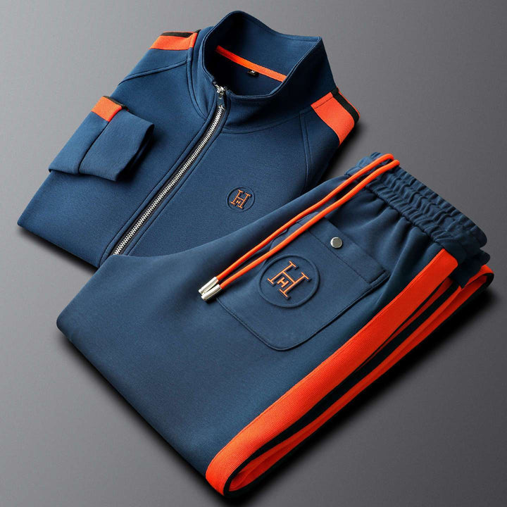 Men’s Embroidered Two-Piece Tracksuit Set