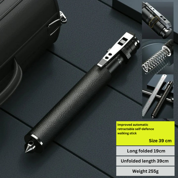 Unisex Self-Defense Walking Stick - Automatic & Anti-Slip Grip