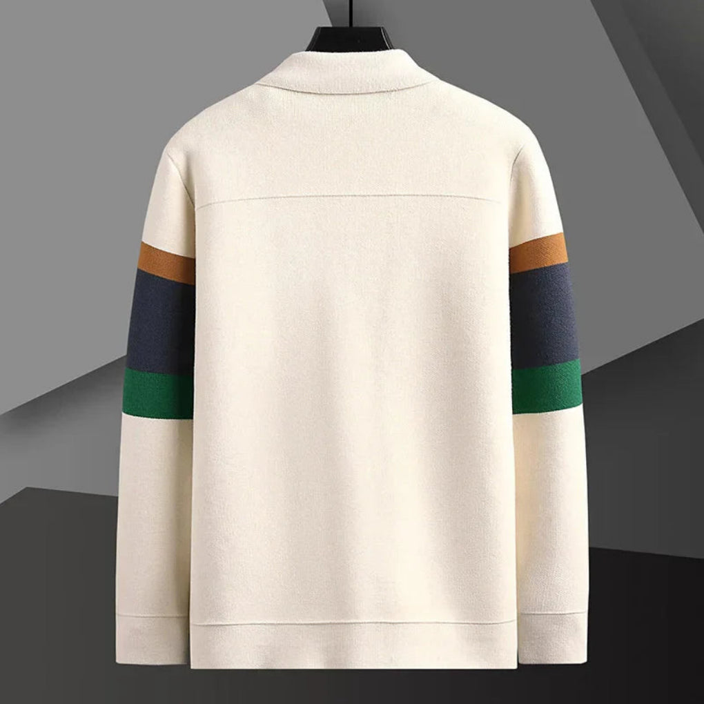 Men’s  Striped Knit Cardigan Sweater