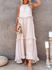 Women’s Sleeveless Maxi Dress with Ruffled Tiers
