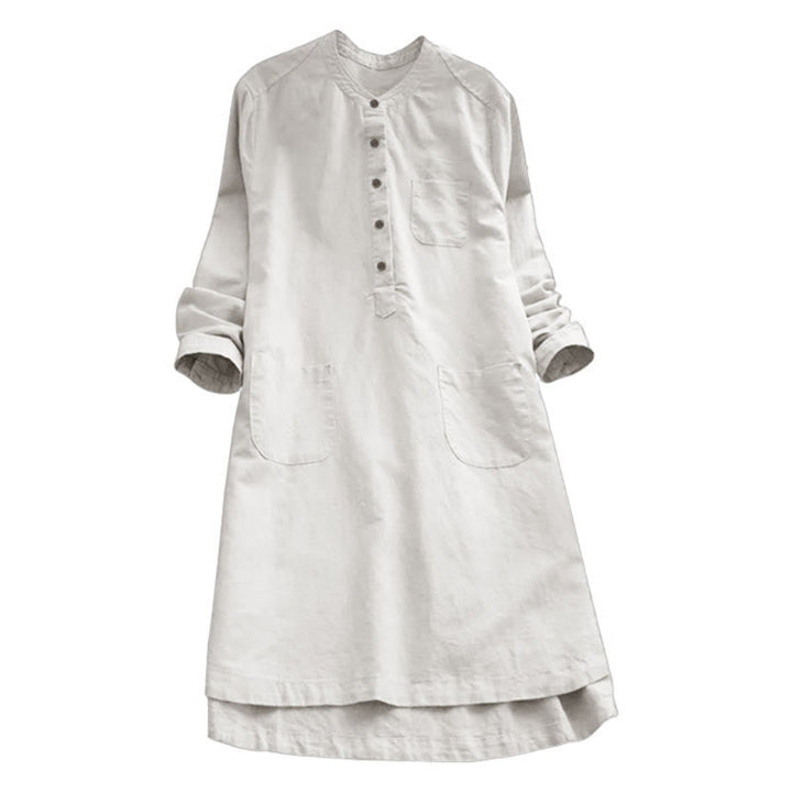 Women's Shirt Dress with Pockets and Buttons