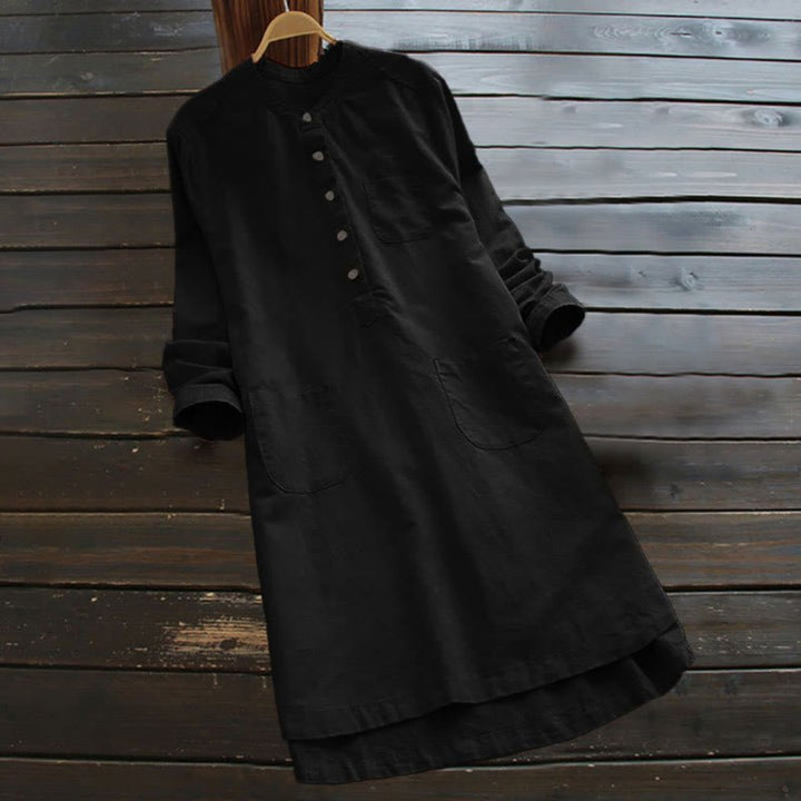 Women's Shirt Dress with Pockets and Buttons