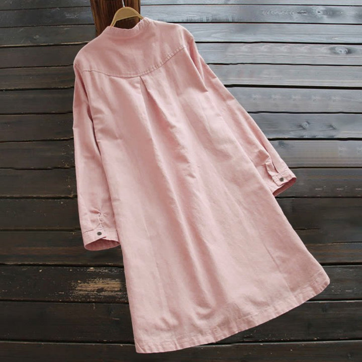 Women's Shirt Dress with Pockets and Buttons