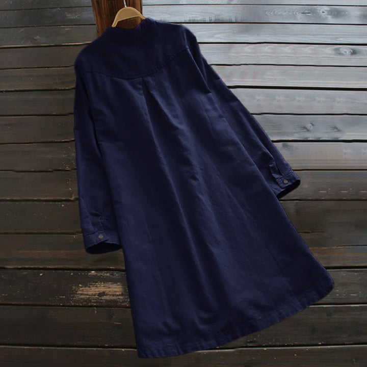 Women's Shirt Dress with Pockets and Buttons