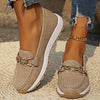 Women’s Buckle Loafers – Flat Slip-Resistant Sole