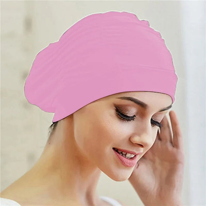 Women's Stretch Turban Swim Cap for Long Hair